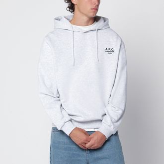 A.P.C. Felpa con cappuccio grigia in cotone