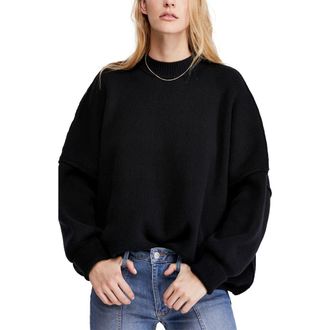 Free People Easy Street Tunic Sweater in Black at Nordstrom Rack, Size Medium