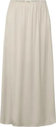 Drykorn Idonea Midi Rok - Dames - Maxi Rokken - Beige - W26 - Satijn - Rokken
