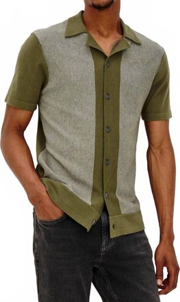 Rails Silas Shirt In Olive Khaki Stripe