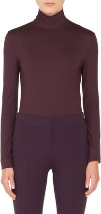 Akris Stretch Modal Turtleneck in Black Cherry at Nordstrom, Size 2