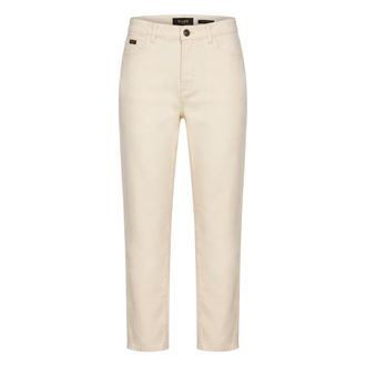 Moorer Denim Trousers with high waist and pockets - female - Moorer - Cropped Jeans - Beige - XS - Jeans