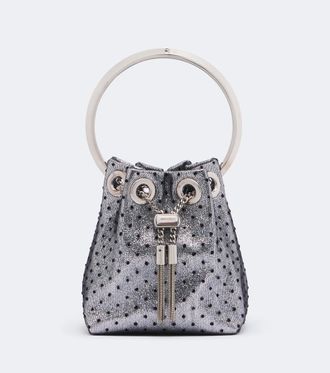 Jimmy Choo London Bon Bon Micro polka-dot bucket bag