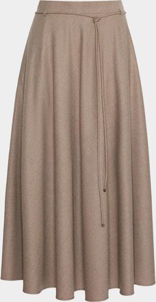 Max Mara Cashmere Belted Midi Skirt