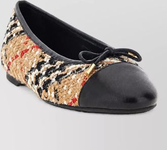 Burberry boucl&eacute; check ballerina flats