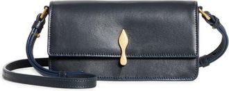 Christian Louboutin Mini Bettina Leather Crossbody Bag in U423 Marine/Gold at Nordstrom