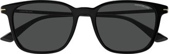 Montblanc Sunglasses, unisex, Black, Size: 52 MM Nib Square Sunglasses