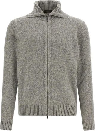 Zanone Zip-up Vest - Heren - Vesten - Grijs - L - Wol - Truien & Vesten