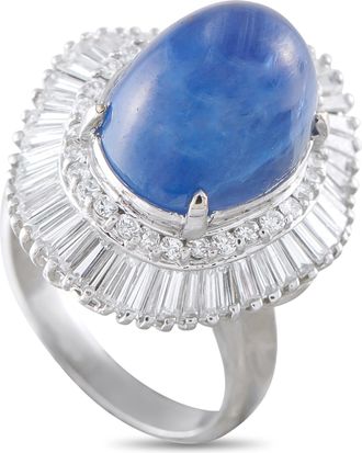 Luxury Bazaar Platinum 3.70ct Diamond and Sapphire Ring MF07-050126