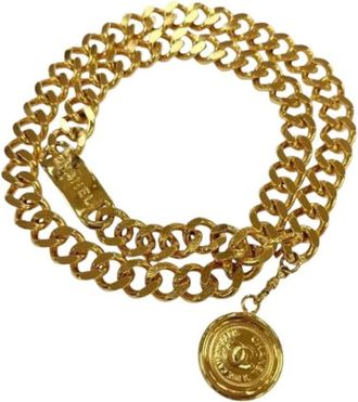 Chanel Pre-owned Chain belt - Dames - Vintage Accessoires - Geel - ONE Size - Vintage
