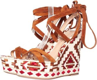 Gianvito Rossi Womens Suede Cheyenne Wedge (Authentic Pre-Loved)