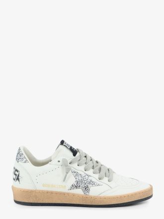 Golden Goose Sneakers Ballstar in pelle con iconico logo glitter laterale - GOLDEN GOOSE DELUXE BRAND - gender_Woman