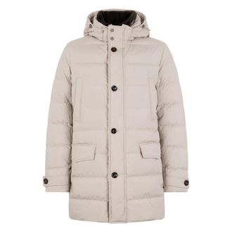 Moorer Jassen, Heren, Beige, M, Polyester, Gewatteerde jas met capuchon