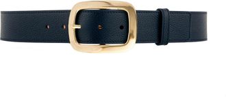 Vaincourt La Captivante Brass Buckle Leather Belt in Navy at Nordstrom, Size Xx-Small