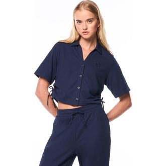 Sergio Tacchini Mattea Cabana Shirt in Maritime Blue at Nordstrom, Size Xx-Large