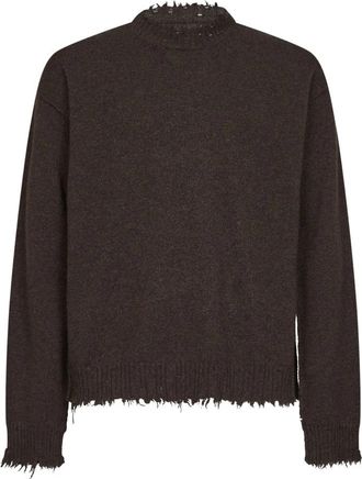 Uma Wang Round-neck Truien - Heren - Ronde hals truien - Bruin - M - Truien & Vesten
