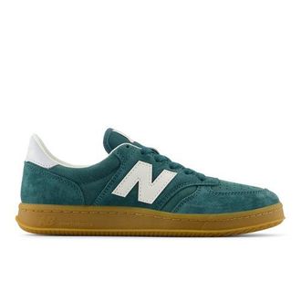 New Balance Unisex T500 en Verde/Azul/Blanco/Beige, Cuero, Talla 37.5
