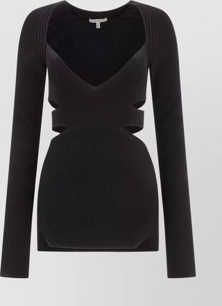 Nensi Dojaka ribbed silhouette top cut-out