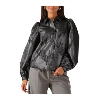 Nukus Nukus - Lettie Blouse Metallic - Dames - Blouses & Shirts - Grijs - Maat: M Katoen
