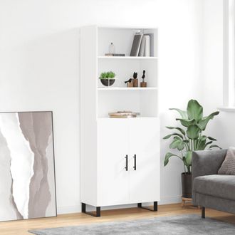 vidaXL Vidaxl - Aparador Alto Madera Contrachapada Blanco 69,5x34x180 Cm