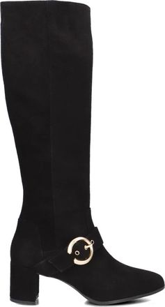 Notre-V Elegante Zwarte Su&egrave;de Hoge Laarzen - Dames - Hoge Laarzen - Zwart - 39 EU - Su&egrave;de - Schoenen