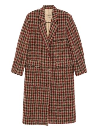 Uma Wang Cappotto monopetto a quadri - Rosso