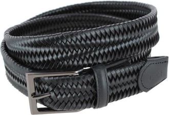 Trafalgar Store Andres Classic 35MM Leather Stretch Dress Belt in Black at Nordstrom, Size 44