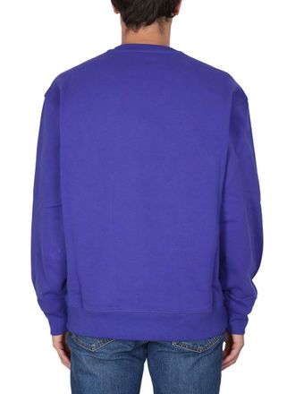 Moschino Logo Patch Cotton Sweatshirt - Blue