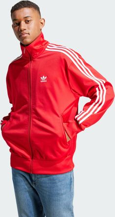 adidas Originals Mens Adicolor Classics Firebird Track Top - Red Recycled Material - Size X-Large