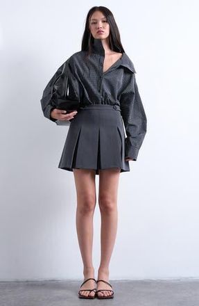 Topshop Pleated Miniskirt in Grey at Nordstrom Rack, Size 12 Us (Fits Like 14) Uk