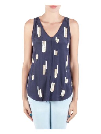 Derek Lam embellished chevron top - Blue