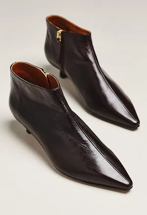 Maeve Pointed Toe Leather Ankle Boots
