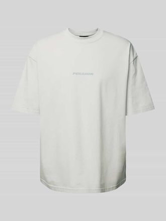 Pegador Oversized T-Shirt mit Label-Print in Hellgrau, Größe XXL