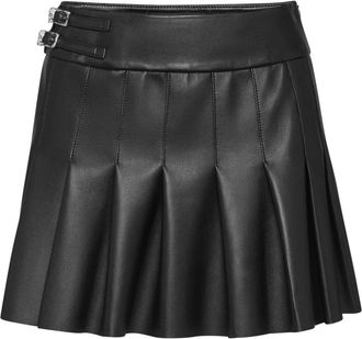 Philipp Plein Leather Skirt Mini - Dames - Leren & Su&egrave;de rokken - Zwart - M - Leer - Rokken