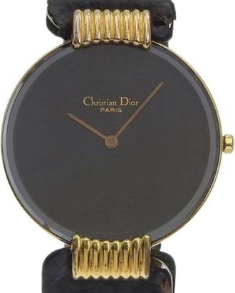 Dior Pre-owned Bagheera Metal Watch - Dames - Vintage Horloges - Zwart - ONE Size - Leer - Vintage