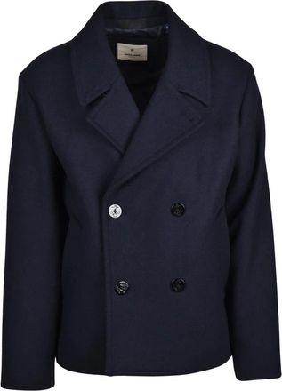 Jack & Jones Peacoat - Heren - Mantel - Blauw - XL - Wol - Jassen