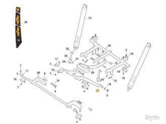 STIGA Sports Varilla Trasera Plana Modelos De Tractor Gyro500e Original Stiga 387000325/0
