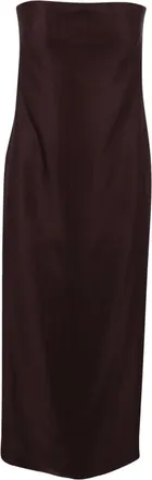 Loulou Studio Kleedjes, Dames, Bruin, S, Pinstripe Bustier Jurk