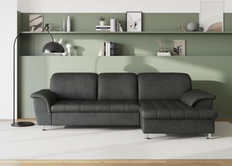 Domo Collection Ecksofa »Franzi Steppung im Sitzbereich B7T/H: 278/162/80 cm, L-Form« wahlweise mit Bettfunktion, Bettkasten und Kopfteilverstellung