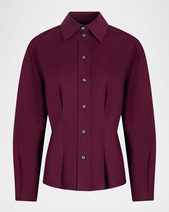 C&acirc;llas Milano Lucia Lantern-Sleeve Poplin Shirt