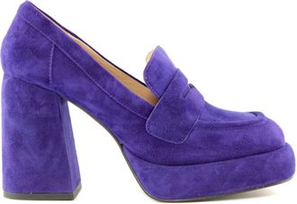 Bibi Lou Paarse Su&egrave;de Loafer - Dames - Pumps - Paars - 36 EU - Su&egrave;de - Schoenen