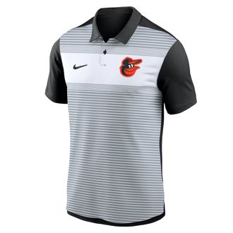 Nike Baltimore Orioles Striped Vapor Polo Nike Mens Dri-FIT MLB Polo in White | 00HT01RBOLE-LFQ