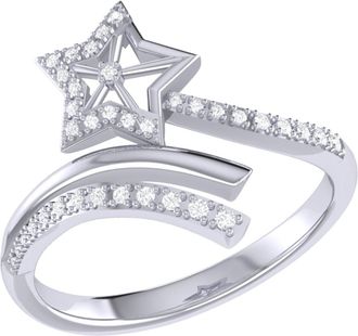 LuvMyJewelry Star Spangled Night Sterling Silver Diamond Ring
