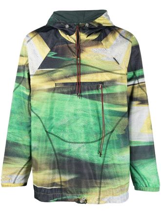 Saul Nash graphic-print hooded jacket - Green