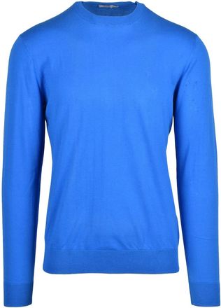 Paolo Pecora Blue Cotton Crewneck Sweater