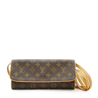 Louis Vuitton Louis Vuitton Vintage stoffen crossbodytas (tweepersoons)