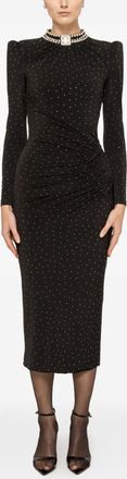 Nissa Abito midi con strass - Nero