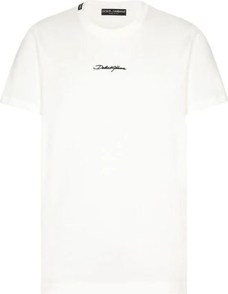 Dolce & Gabbana Logo Embroidery Cotton T-Shirt