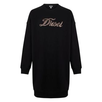 Diesel Short Dresses, female, Black, Size: XS Elegant black veto with distinctive writing