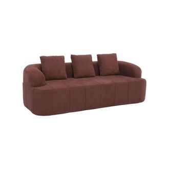 Sweeek Sof&aacute; envasado al vac&iacute;o de tela, 3 plazas, rojo ladrillo